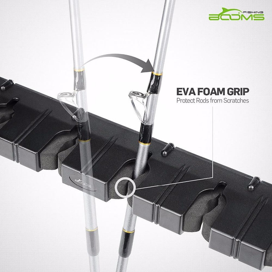Booms Fishing Wv1 Vertical 6 Rod Rack Fishing Pole Holder Wall Mount Modular For-Fishing Tools-booms fishing Official Store-Black Narrow Clip-Bargain Bait Box