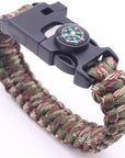 Bracelet Multi-Function Paracord Survival Bracelet Outdoor Camping Rescue-LingLing Outdoor Store-Army green camo-Bargain Bait Box