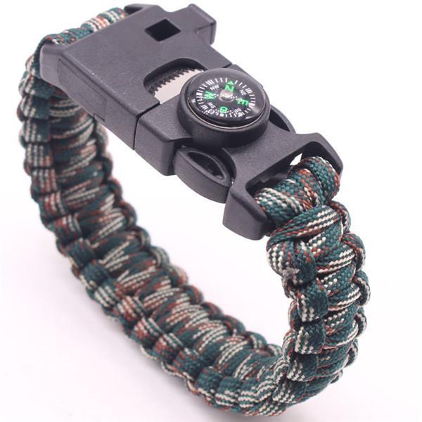 Bracelet Multi-Function Paracord Survival Bracelet Outdoor Camping Rescue-LingLing Outdoor Store-Forest blue camo-Bargain Bait Box