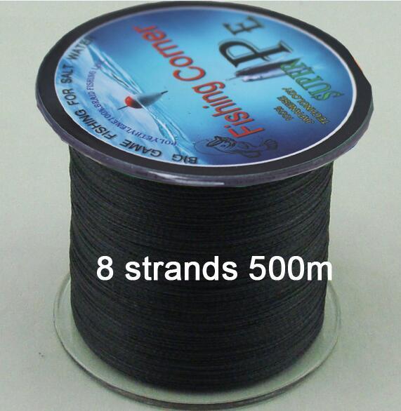 Braided Fishing Line 8 Strands 500M Multicolor Super Power Japan Multifilament-fishers zone-Black-1.0-Bargain Bait Box