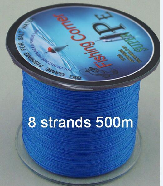 Braided Fishing Line 8 Strands 500M Multicolor Super Power Japan Multifilament-fishers zone-Blue-1.0-Bargain Bait Box