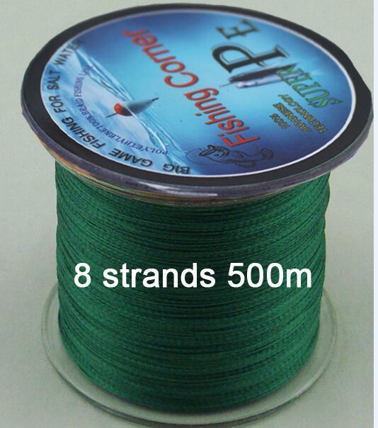 Braided Fishing Line 8 Strands 500M Multicolor Super Power Japan Multifilament-fishers zone-Green-1.0-Bargain Bait Box