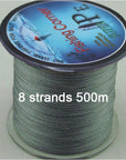 Braided Fishing Line 8 Strands 500M Multicolor Super Power Japan Multifilament-fishers zone-Light Grey-1.0-Bargain Bait Box