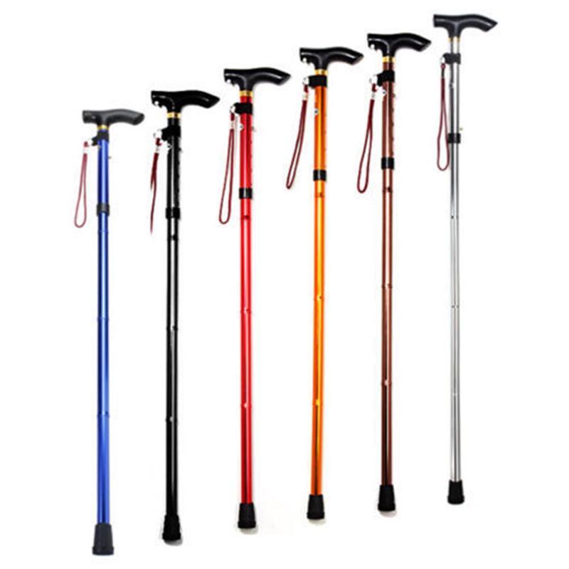 Brand 1*Outdoor Hiking Tools Stick Aluminum Alloy Metal Folding Cane Walking-Outdoor Sporting - Keep Healthy Store-White-Bargain Bait Box