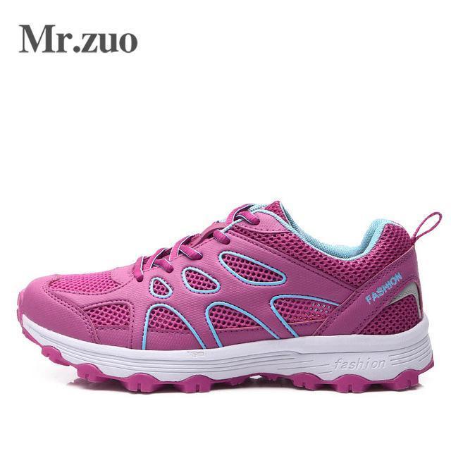 Brand Sneakers Women Hiking Shoes Woman Breathable Climbing Shoes Outdoor-Mr.zuo Official Store-Rose red-4-Bargain Bait Box