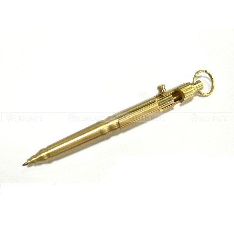 Brass Handmade Pen Creative Retro Bolt Typetactical Pen Hanging Ring Edc Outdoor-EnjoyOutdoor Store-Brass Pen-Bargain Bait Box