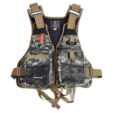 Buoyancy Windproof Fly Fishing Vest Life Vest With Emergency Whistle-Fishing Vests-Bargain Bait Box-Black-One Size-Bargain Bait Box