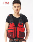 Buoyancy Windproof Fly Fishing Vest Life Vest With Emergency Whistle-Fishing Vests-Bargain Bait Box-Red-One Size-Bargain Bait Box