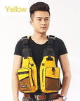 Buoyancy Windproof Fly Fishing Vest Life Vest With Emergency Whistle-Fishing Vests-Bargain Bait Box-Yellow-One Size-Bargain Bait Box