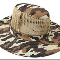 Camo Hats For Men Bucket Hat Bobsunscreen Casual Sunhat Women Wide Brim-Hats-Bargain Bait Box-Khaki-Bargain Bait Box