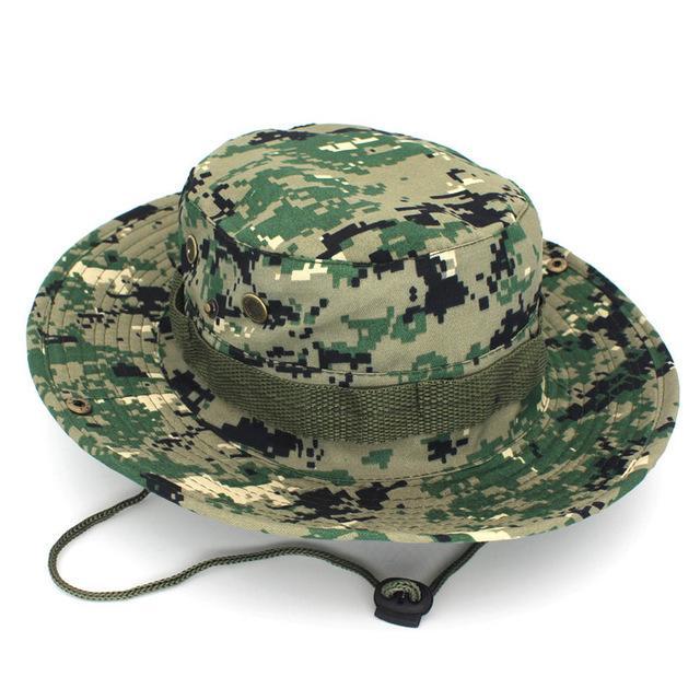 Camouflage Bucket Hats Wide Brim Sun Cap Ripstop Camo Fishing Hunting Hiking Men-Johnny Pro Store-HT0783H01-Bargain Bait Box