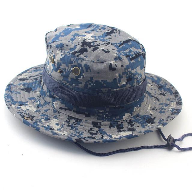 Camouflage Bucket Hats Wide Brim Sun Cap Ripstop Camo Fishing Hunting Hiking Men-Johnny Pro Store-HT0783H02-Bargain Bait Box
