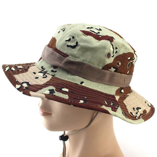 Camouflage Bucket Hats Wide Brim Sun Cap Ripstop Camo Fishing Hunting Hiking Men-Johnny Pro Store-HT0783H06-Bargain Bait Box
