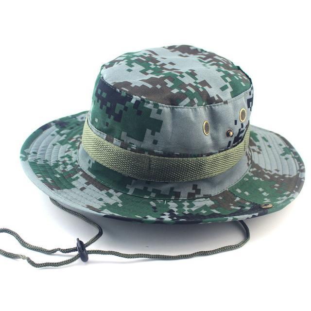 Camouflage Bucket Hats Wide Brim Sun Cap Ripstop Camo Fishing Hunting Hiking Men-Johnny Pro Store-HT0783H12-Bargain Bait Box
