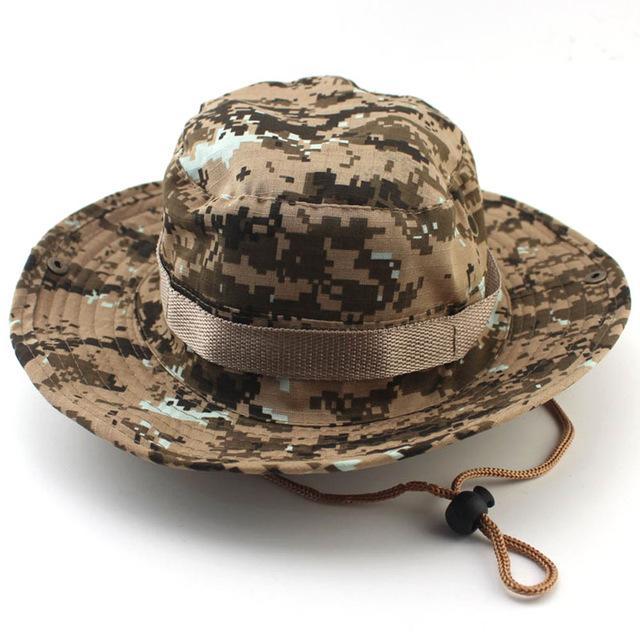 Camouflage Bucket Hats Wide Brim Sun Cap Ripstop Camo Fishing