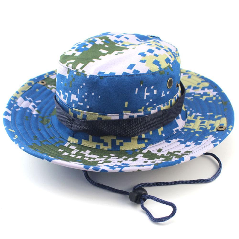 Camouflage Bucket Hats Wide Brim Sun Cap Ripstop Camo Fishing Hunting Hiking Men-Johnny Pro Store-HT0783H20-Bargain Bait Box