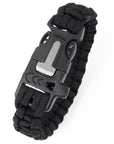 Camping Hiking Climbing Paracord Bracelet Outdoor Survival Gear Kit Whistle-AiLife Outdoor Store-Black-Bargain Bait Box