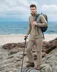 Camping Hiking Clothing Outdoor Sport Men Summer Sun Uv Protection Hooded Jacket-NOFLEN Official Store-men khaki-S-Bargain Bait Box