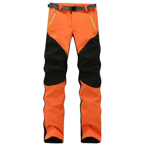 Camping Hiking Winter Outdoor Sport Soft Shell Pants Warm Waterproof Fleece-fishing pants-NewBee Store-orange-S-Bargain Bait Box