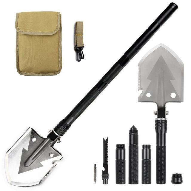 Camping Military Folding Shovel Pickax Entrenching Tool Spade Gardening Snow Mud-Outdoor Tools-YOUGLE store-Black-Bargain Bait Box