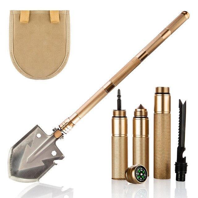 Camping Military Folding Shovel Pickax Entrenching Tool Spade Gardening Snow Mud-Outdoor Tools-YOUGLE store-Golden-Bargain Bait Box