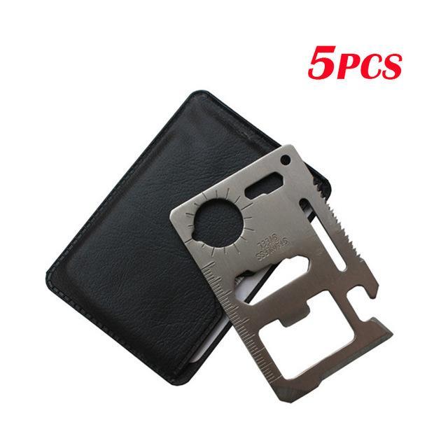 Camping Survival Tool Rescue Credit Card Army Sliver Stainless Steel Sos-Travel &amp; Life Store-5Pcs-Bargain Bait Box