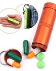 Camping Survival Waterproof Pills Box Container Aluminum Medicine Bottle-Athletics Store-Orange-Bargain Bait Box