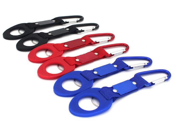 Carabiner Water Bottle Holder Camping Hiking Aluminum Rubber Buckle Hook-Outdoor Shopping-Red-Bargain Bait Box