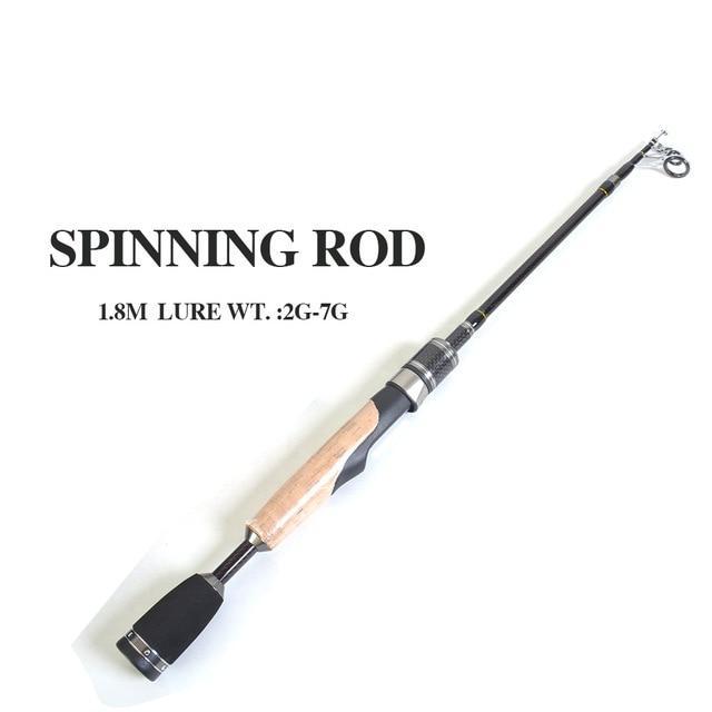 Carbon Telescopic Ul Fishing Rod Pole 1.8M 2G 7G Ultralight Portable Travel-Telescopic Rods-HANXINGHELIAN Fishing Tackle Store-Light Grey-1.8 m-Bargain Bait Box