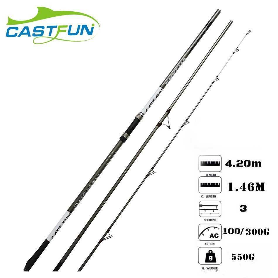 Castfun Product Surf Rod 3 Section 4.2M 100G-300G Canne A Peche High Carbon-Baitcasting Rods-CASTFUN - Store-Bargain Bait Box