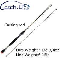 Catch.U 1.7M/1.8M 2 Section,Fishing Rod Carp Carbon Fishing Rod Spinning-Spinning Rods-catch u fishing Store-Yellow-1.8M-Bargain Bait Box
