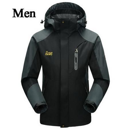 Cavalrywalf Outdoor Waterproof Hiking Jackets For Women Men Climbing Rain Coat-LoClimb Store-men black-Asian S-Bargain Bait Box