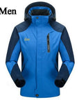 Cavalrywalf Outdoor Waterproof Hiking Jackets For Women Men Climbing Rain Coat-LoClimb Store-men blue-Asian S-Bargain Bait Box