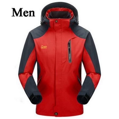 Cavalrywalf Outdoor Waterproof Hiking Jackets For Women Men Climbing Rain Coat-LoClimb Store-men red-Asian S-Bargain Bait Box