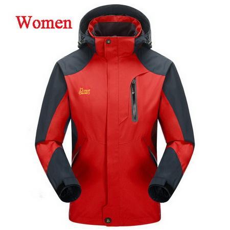 Cavalrywalf Outdoor Waterproof Hiking Jackets For Women Men Climbing Rain Coat-LoClimb Store-women red-Asian S-Bargain Bait Box