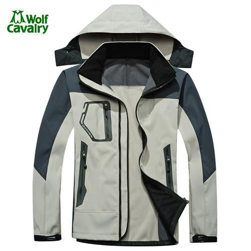 Cavalrywolf Men Winter Waterproof Softshell Jackets Hiking Camping Ski Warm-Shop3119008 Store-White-S-Bargain Bait Box
