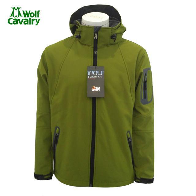 Cavalrywolf Outdoor Wool Softshell Jacket Men Windproof Waterproof Male Hiking-Shop3119008 Store-Army Green-S-Bargain Bait Box