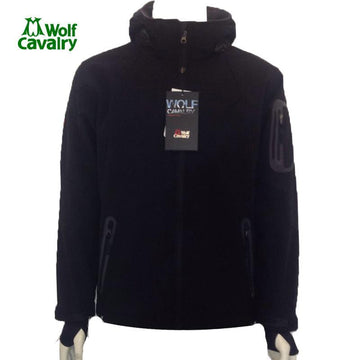 Cavalrywolf Outdoor Wool Softshell Jacket Men Windproof Waterproof Male Hiking-Shop3119008 Store-Black-S-Bargain Bait Box