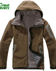Cavalrywolf Outdoor Wool Softshell Jacket Men Windproof Waterproof Male Hiking-Shop3119008 Store-brown-S-Bargain Bait Box
