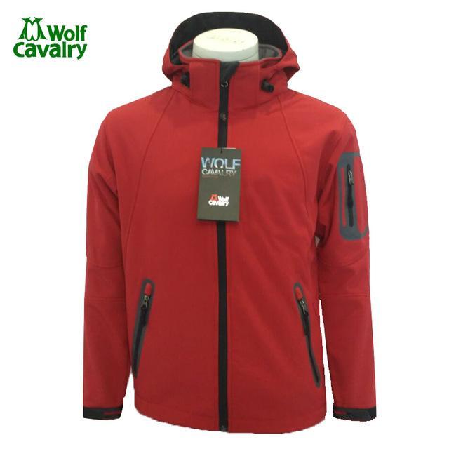 Cavalrywolf Outdoor Wool Softshell Jacket Men Windproof Waterproof Male Hiking-Shop3119008 Store-Red-S-Bargain Bait Box