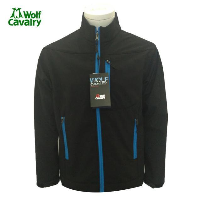Cavalrywolf Winter Fleece Softshell Jacket Outdoor Sport Waterproof Coats Men-Shop3119008 Store-black blue zipper-S-Bargain Bait Box