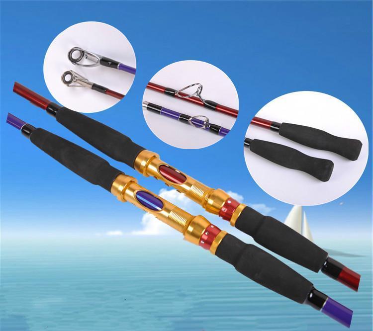 Cheap 1.8/2.1/2.4/2.7M Carbon Hard 2 Section Spinning Lure Rod Superhard Fishing-Spinning Rods-ZHANG &#39;s Professional lure trade co., LTD-Red-1.8 m-Bargain Bait Box