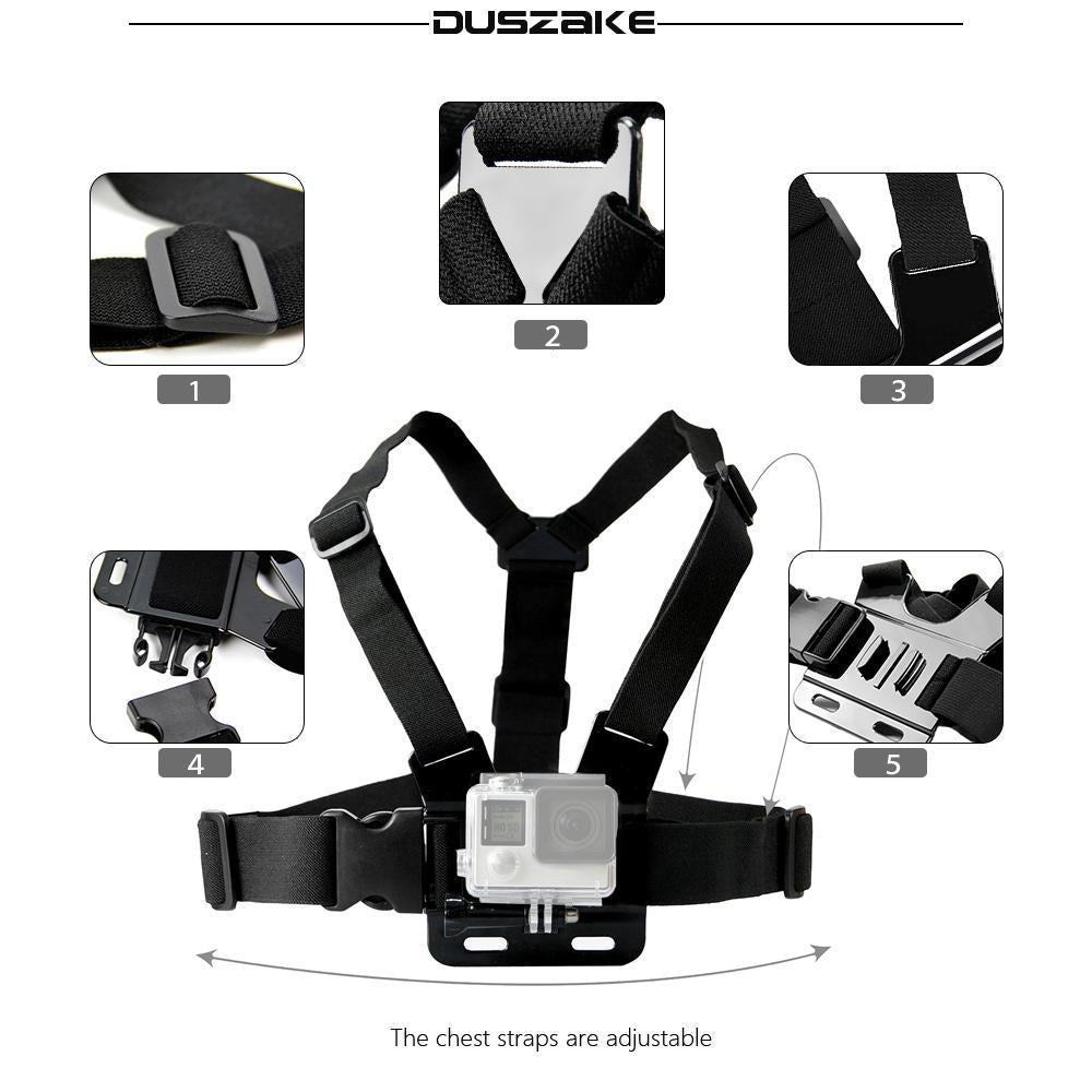 Chest Mount Belt For Gopro Hero 5 6 Accessories Harness Strap For Xiaomi Yi 4K-Action Cameras-DUSZAKE Official Store-Kit 3-Bargain Bait Box