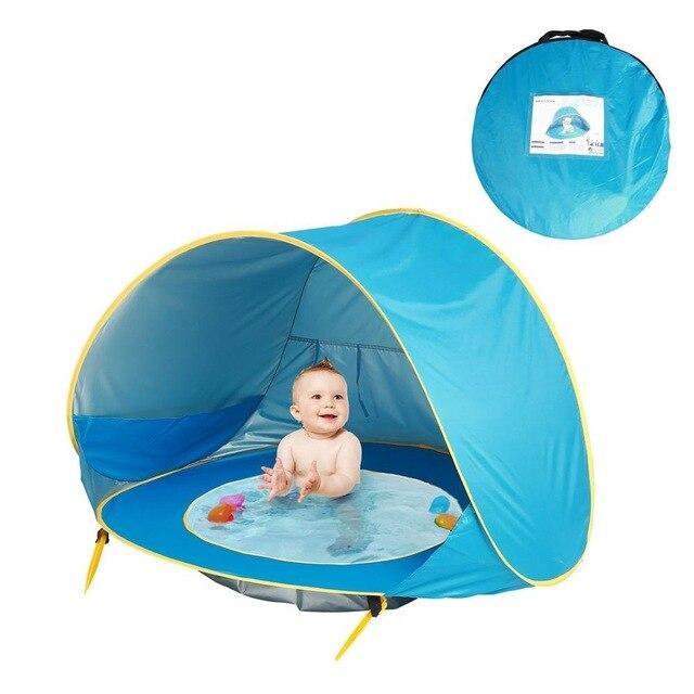 Children Tent Baby Beach Tent Uv Protecting Sunshelter With Pool Kids Summer-Tents-Alpscamping Store-Blue-Bargain Bait Box