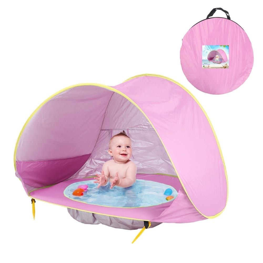 Children Tent Baby Beach Tent Uv Protecting Sunshelter With Pool Kids Summer-Tents-Alpscamping Store-Orange-Bargain Bait Box