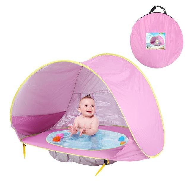 Children Tent Baby Beach Tent Uv Protecting Sunshelter With Pool Kids Summer-Tents-Alpscamping Store-Pink-Bargain Bait Box