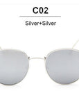 Classic Brand Design Round Sunglasses Women Men Vintage Retro Mirror Sun-Sunglasses-RBJacob NIKOM Store-QF23 Silver Silver-Bargain Bait Box