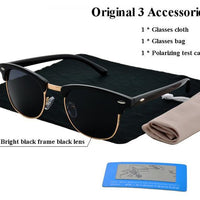 Classic Design Polarized Sun Glasses Retro Inspired Club Elegant Metal Star-Polarized Sunglasses-Bargain Bait Box-Bright black 1-Bargain Bait Box