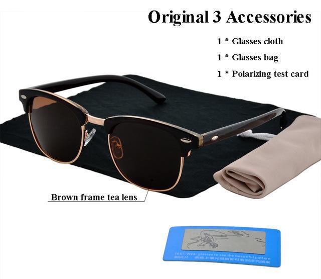 Classic Design Polarized Sun Glasses Retro Inspired Club Elegant Metal Star-Polarized Sunglasses-Bargain Bait Box-Brown 1-Bargain Bait Box