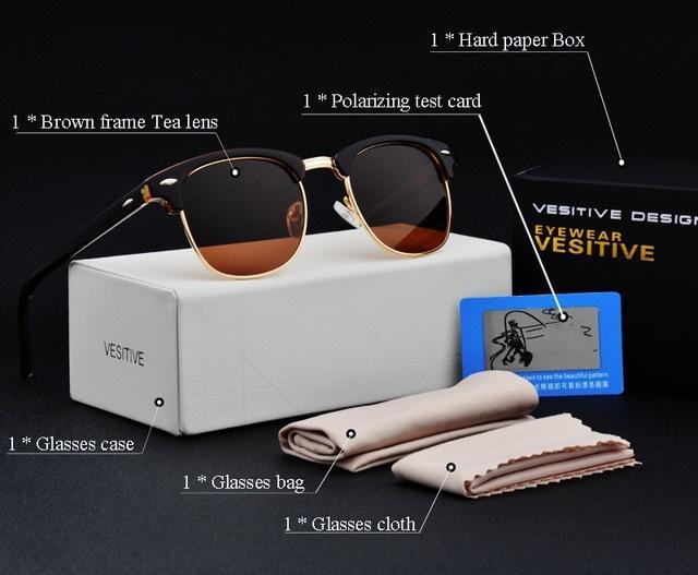 Classic Design Polarized Sun Glasses Retro Inspired Club Elegant Metal Star-Polarized Sunglasses-Bargain Bait Box-Brown-Bargain Bait Box